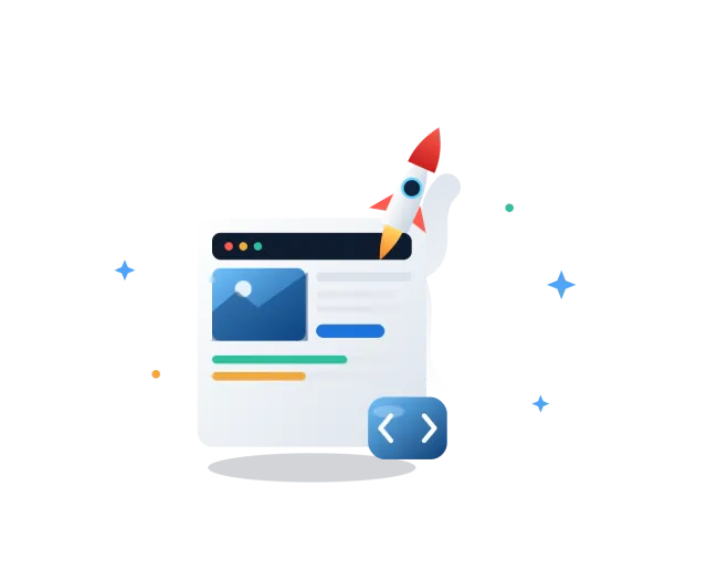 Ilustración de servicios de desarrollo de software y páginas web